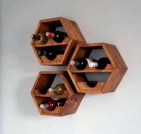 Hexagon Wine Rack set of 3