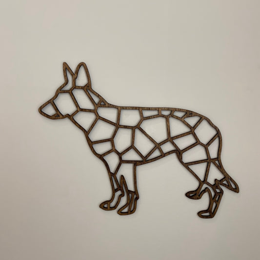 Geometric Wooden Dog Wall Art Shepherd